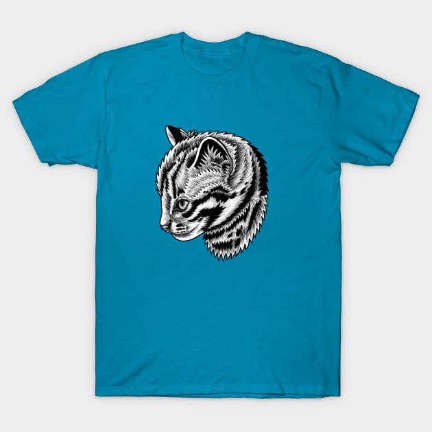 Leopard cat kitten - ink illustration T-Shirt by lorendowding